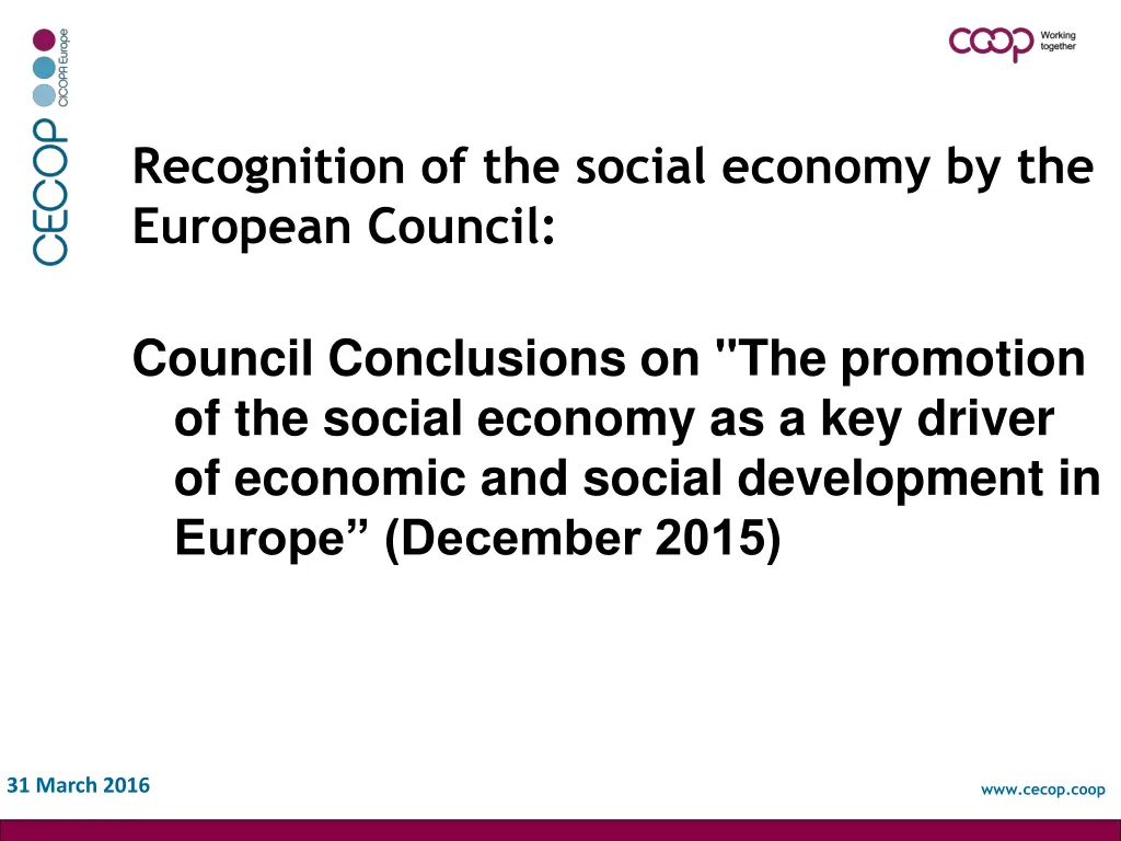 recognition of the social economy by the european
