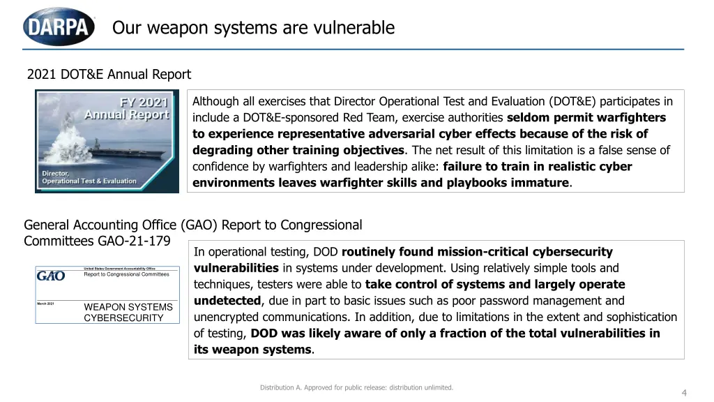 our weapon systems are vulnerable