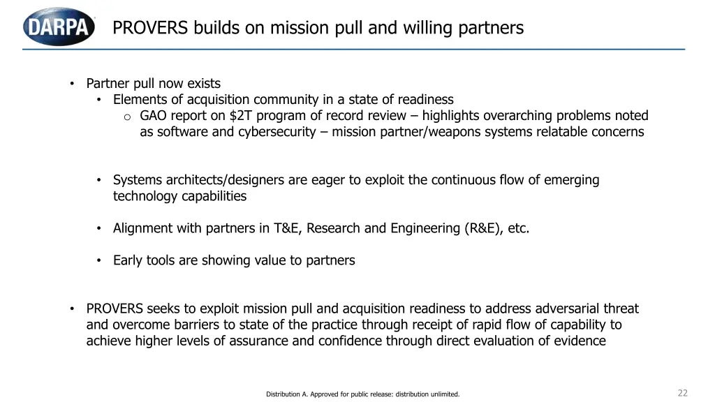 provers builds on mission pull and willing