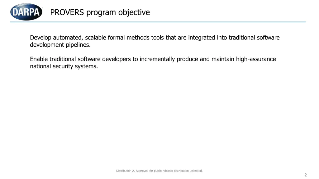 provers program objective