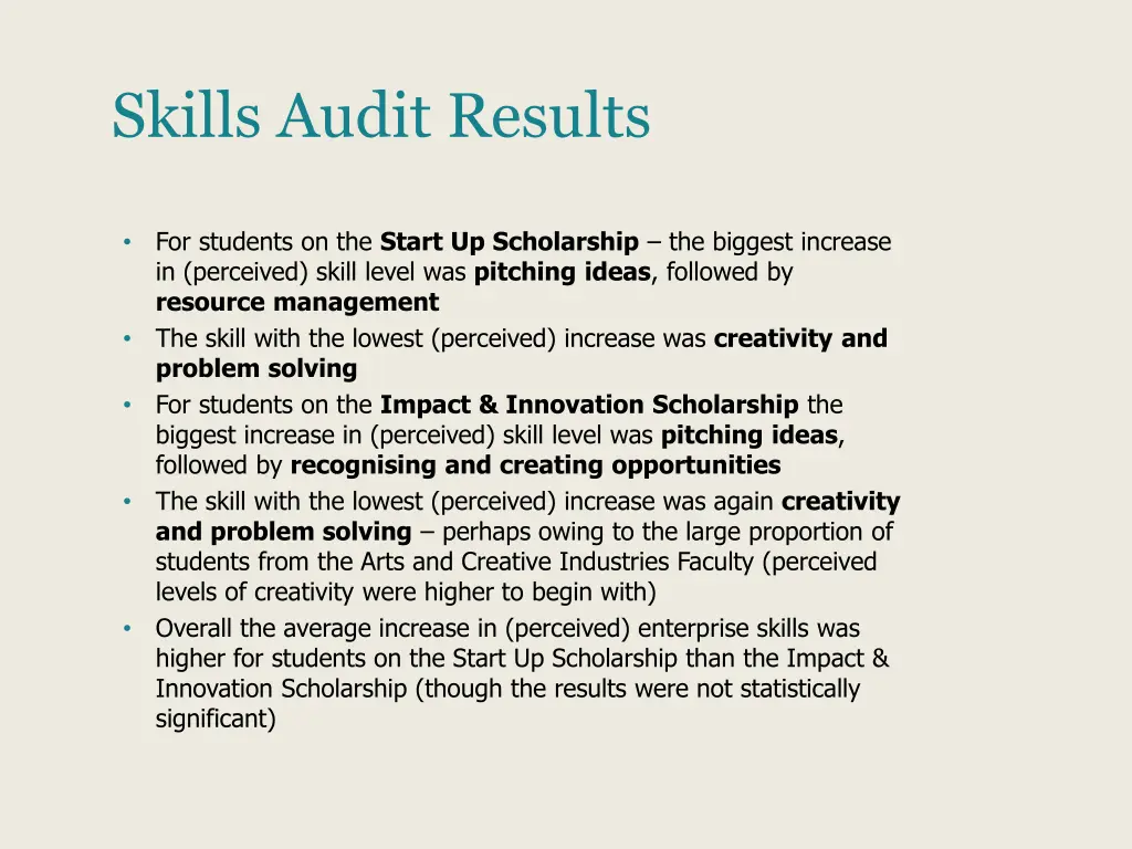 skills audit results 1
