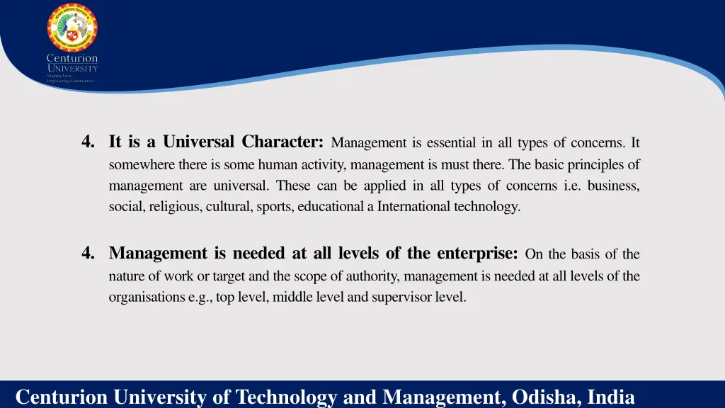 4 it is a universal character management