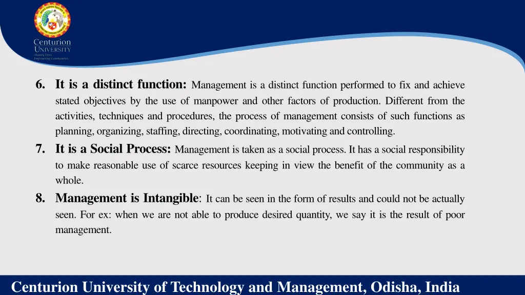 6 it is a distinct function management