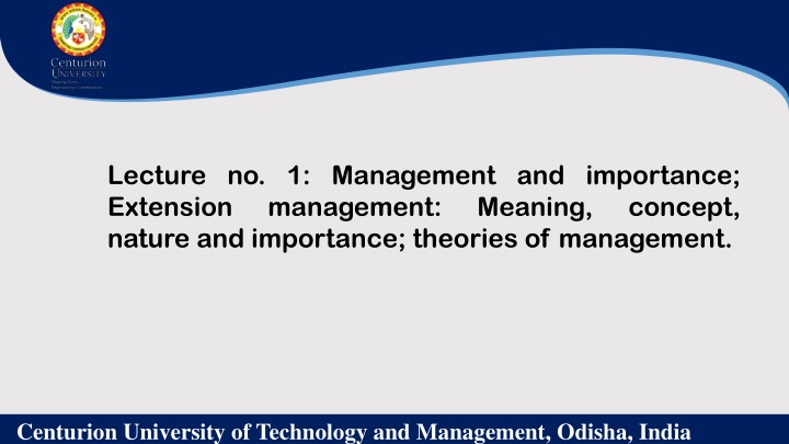 lecture no 1 management and importance extension