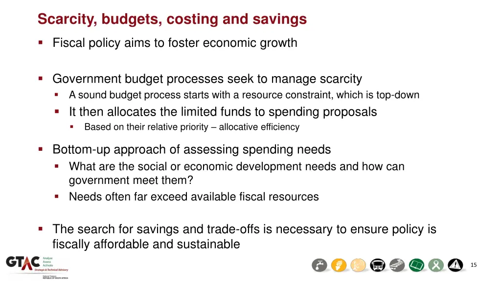 scarcity budgets costing and savings