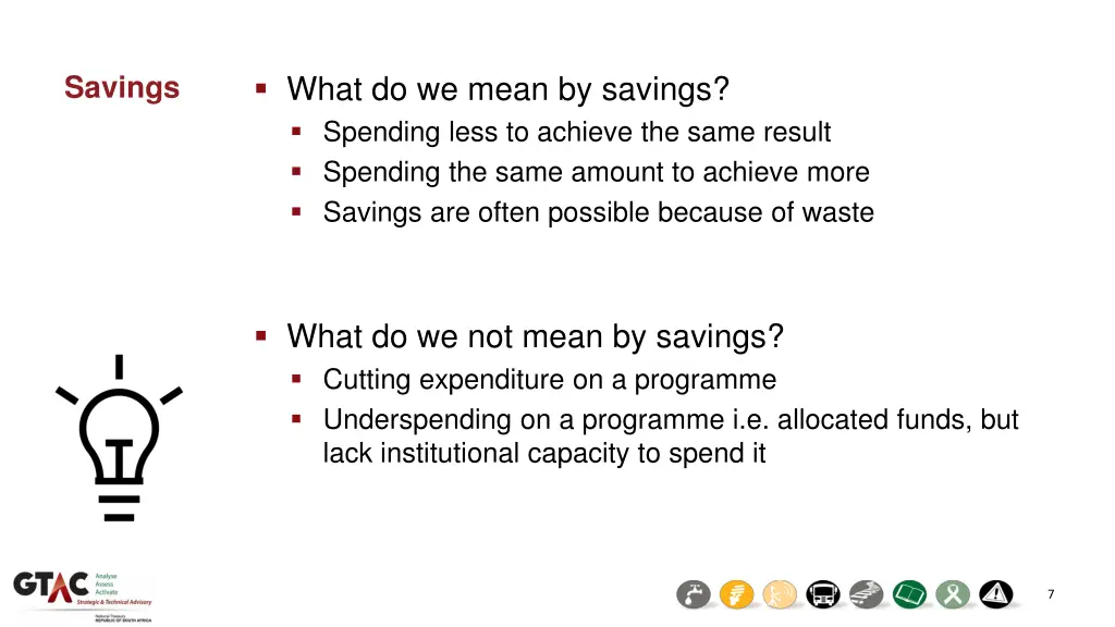 what do we mean by savings spending less