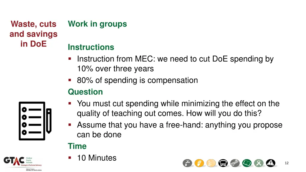 work in groups 1