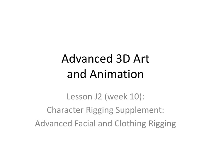 advanced 3d art and animation