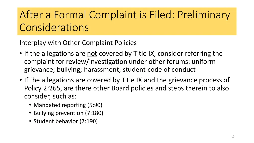 after a formal complaint is filed preliminary 1
