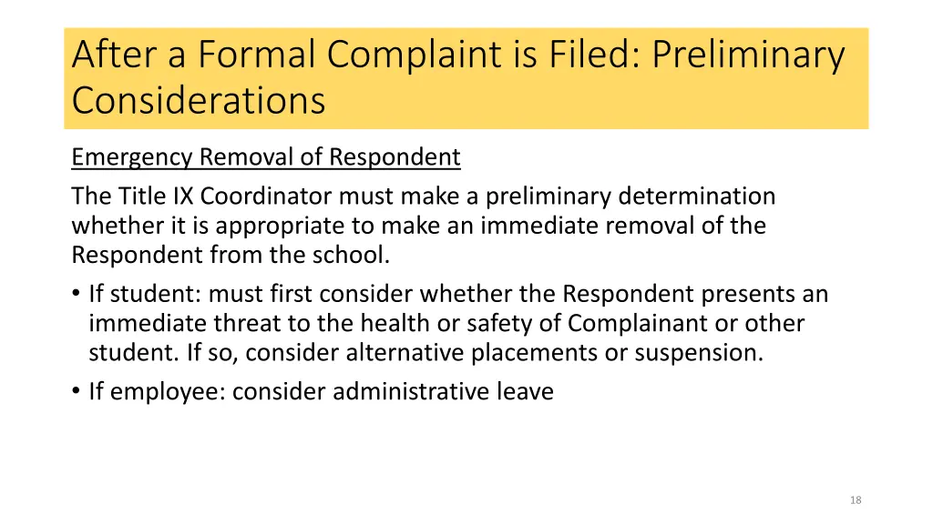 after a formal complaint is filed preliminary 2