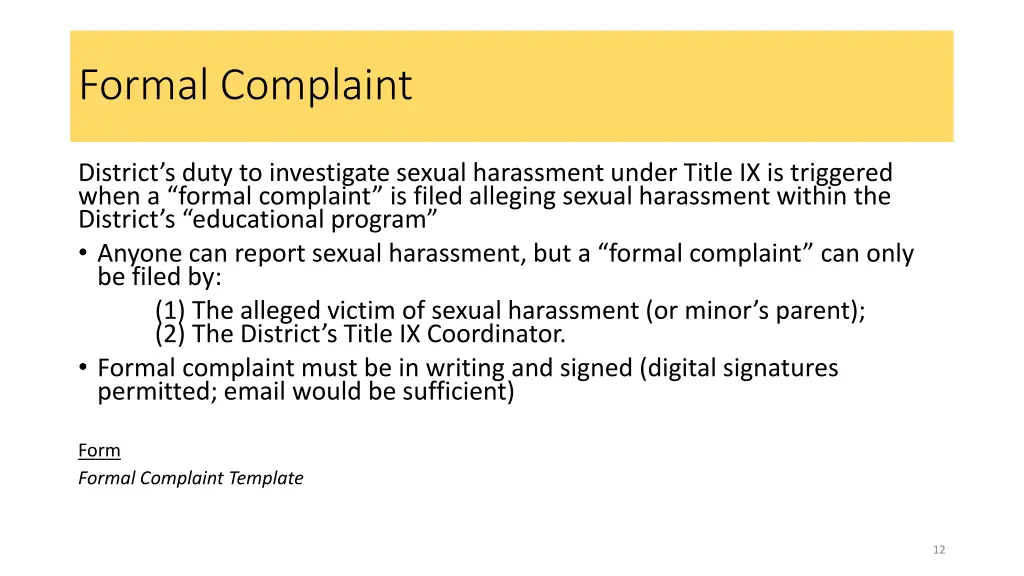 formal complaint