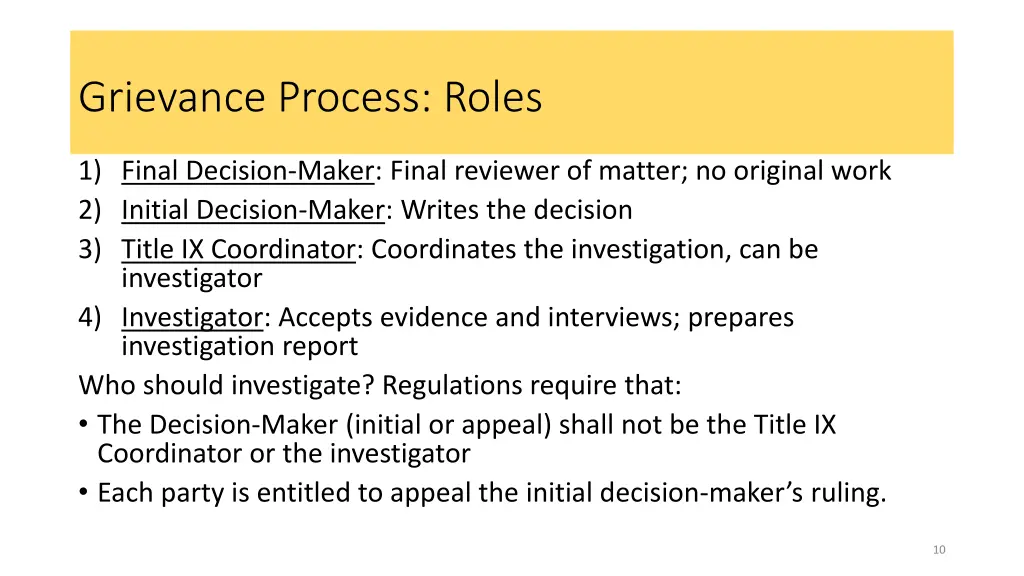 grievance process investigators grievance process