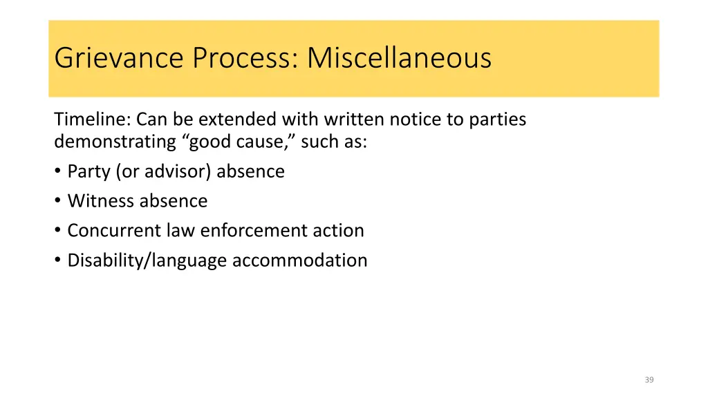 grievance process miscellaneous