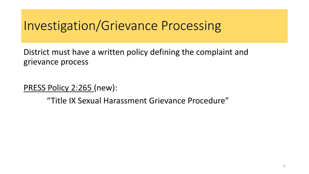 investigation grievance processing