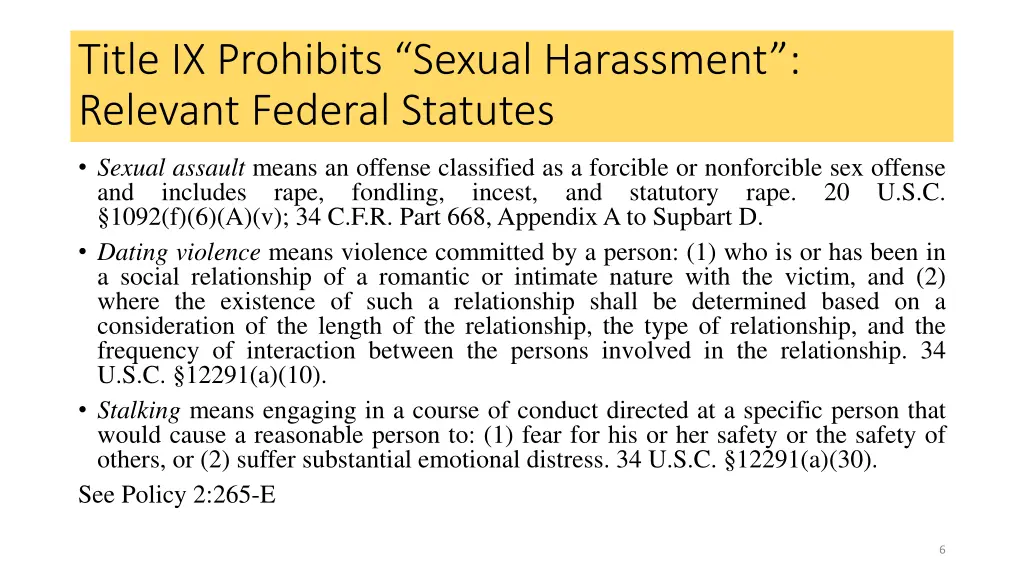 title ix prohibits sexual harassment relevant