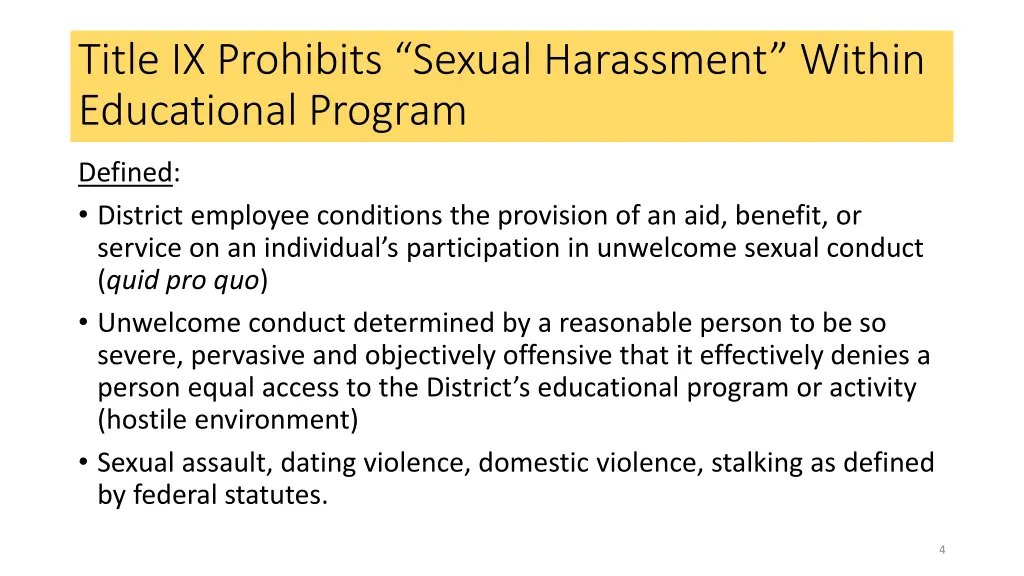 title ix prohibits sexual harassment within