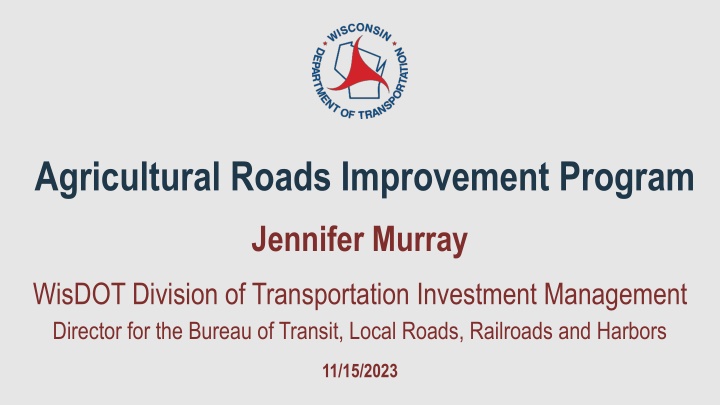 agricultural roads improvement program