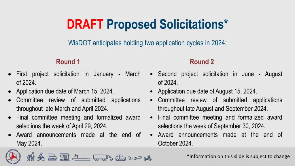 draft proposed solicitations