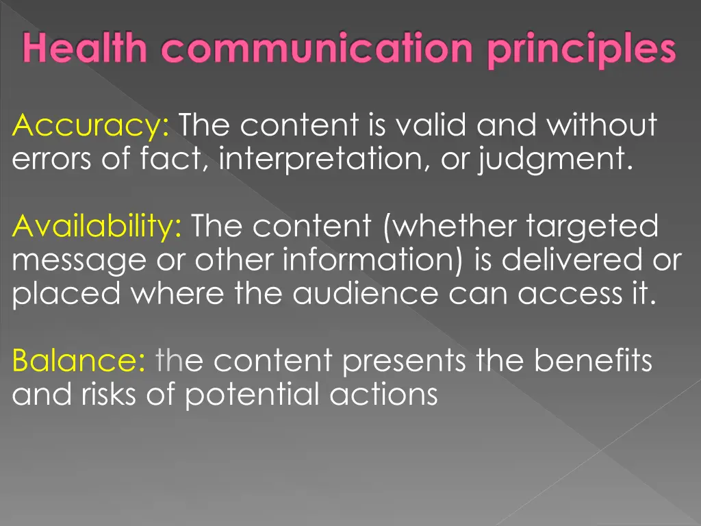 health communication principles