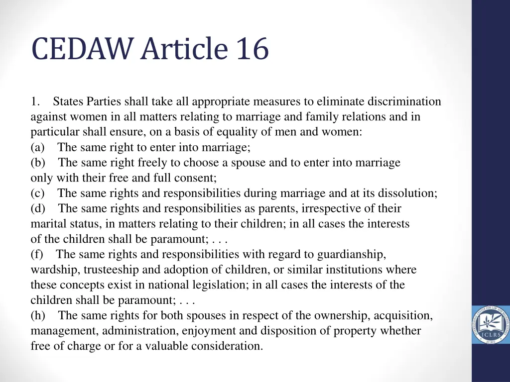 cedaw article 16