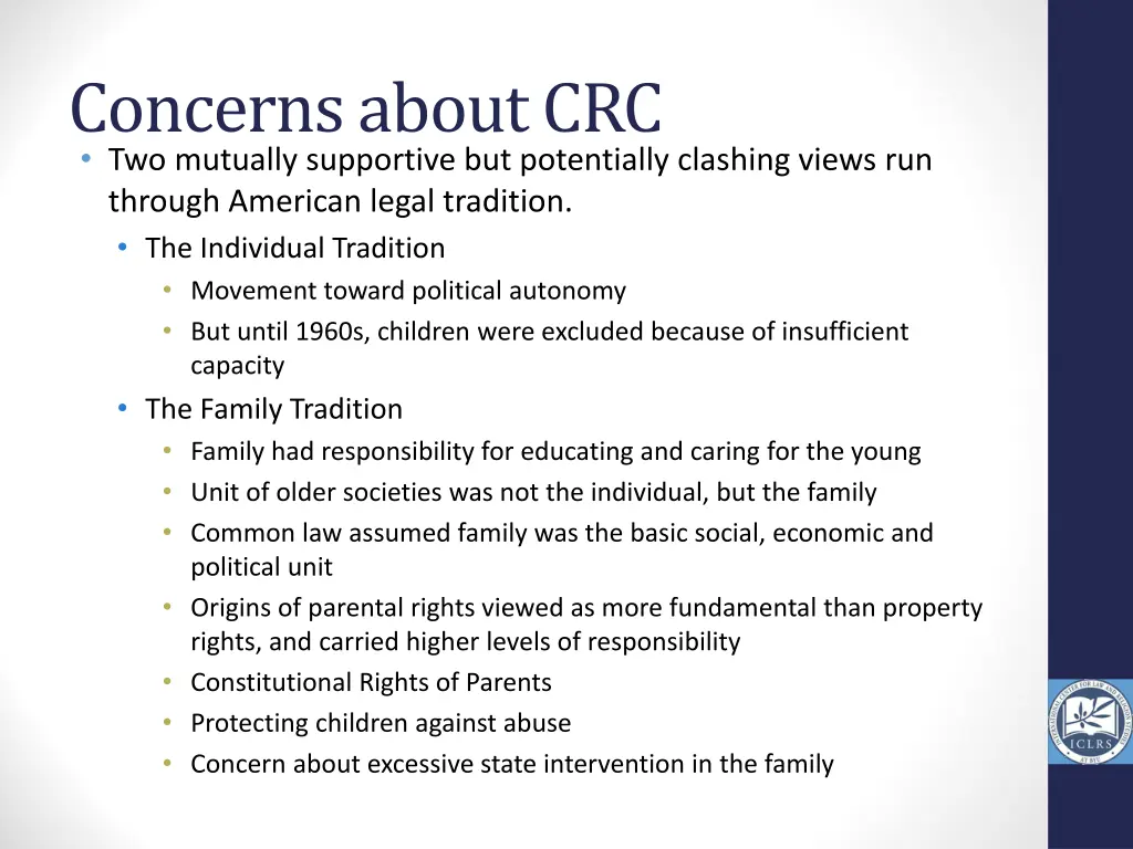 concerns about crc two mutually supportive