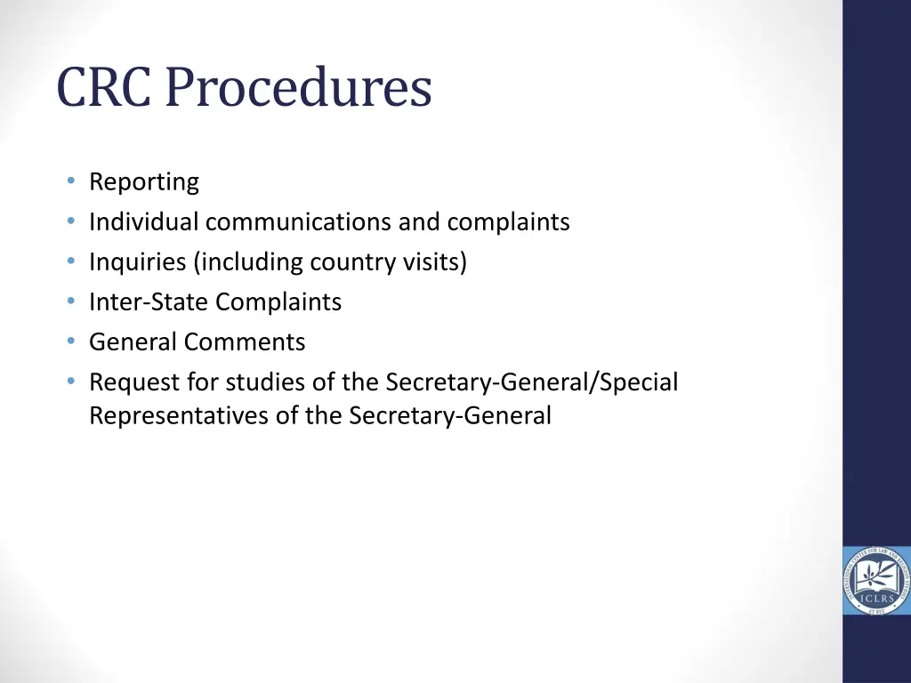 crc procedures