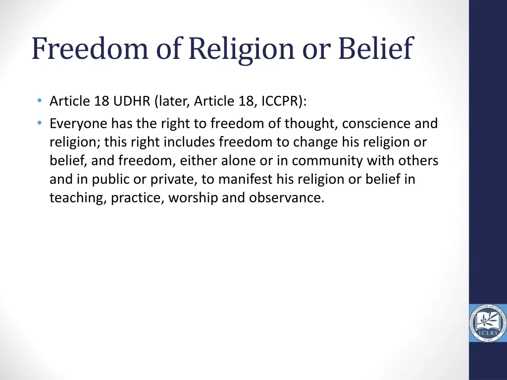 freedom of religion or belief