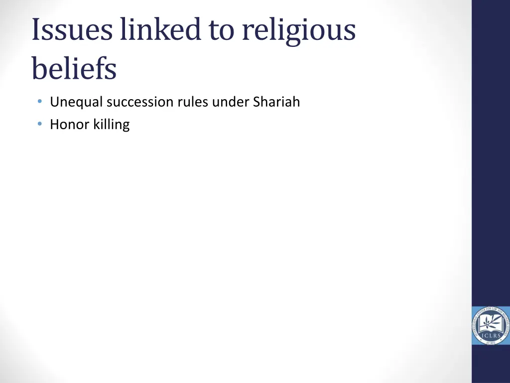 issues linked to religious beliefs unequal 1