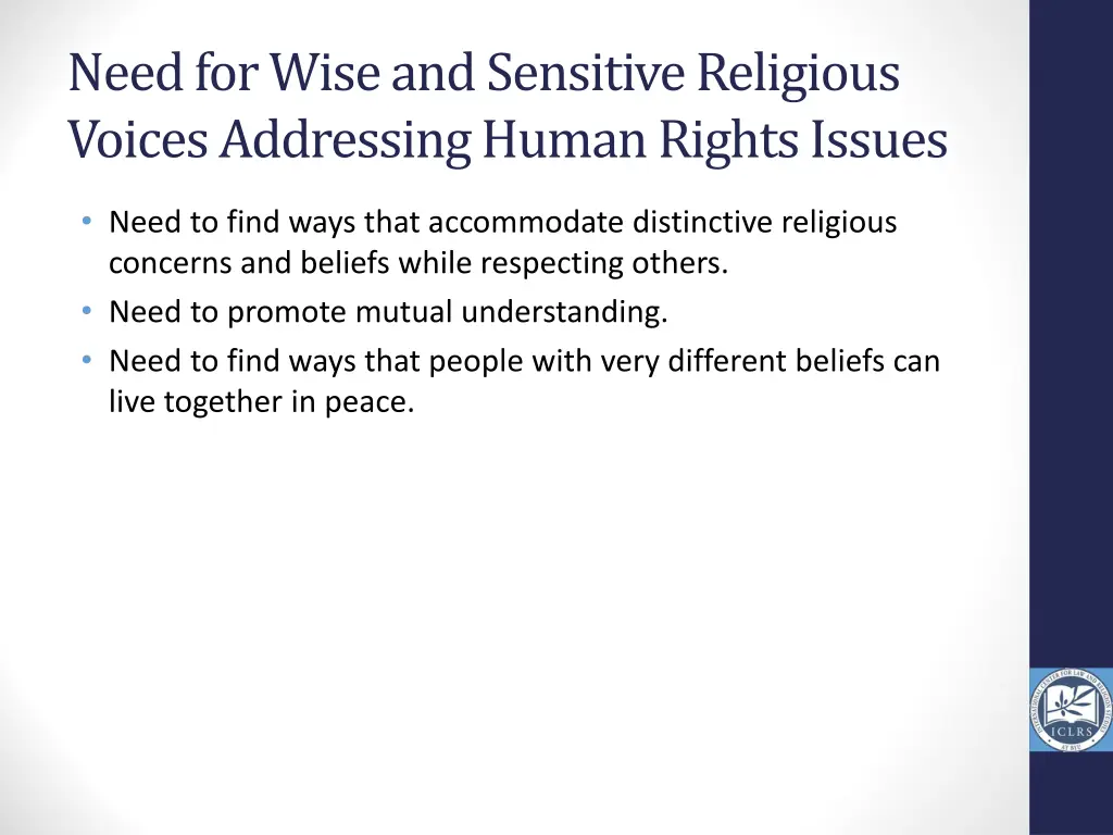 need for wise and sensitive religious voices