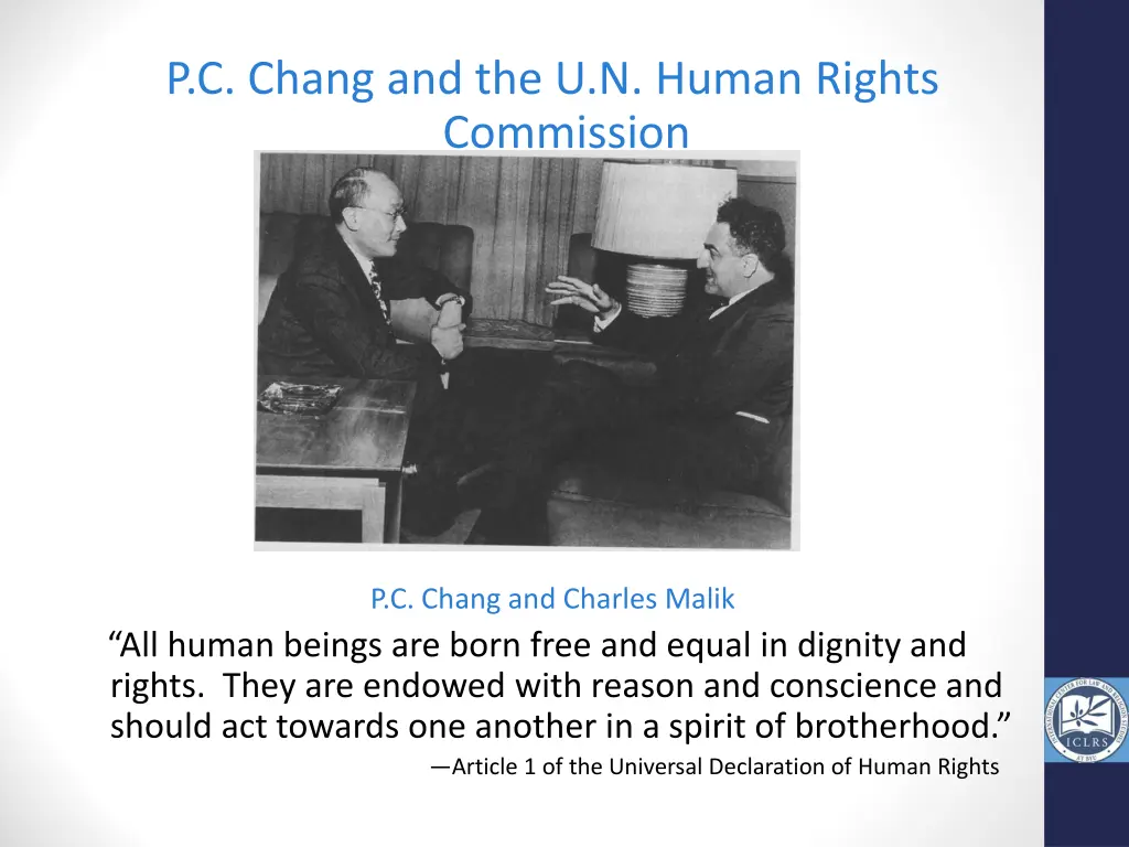 p c chang and the u n human rights commission