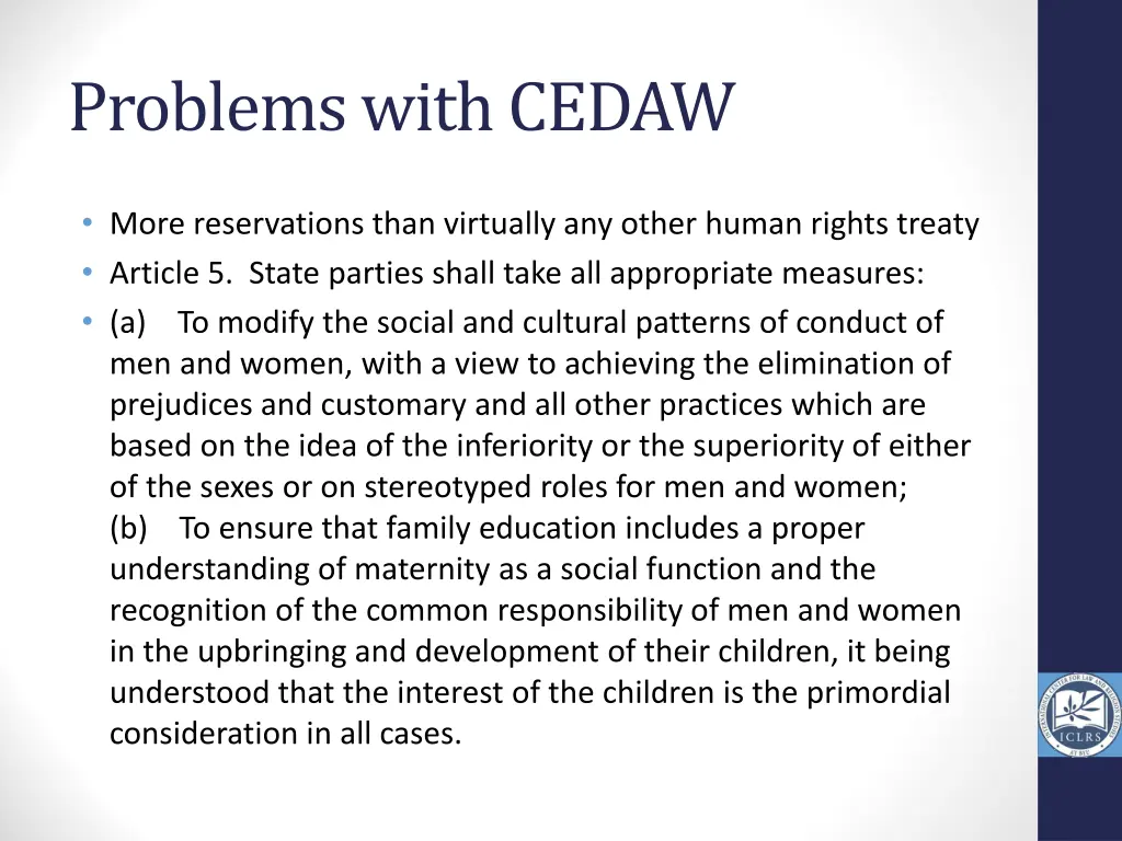 problems with cedaw