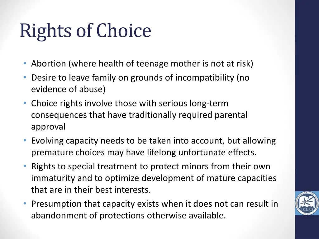 rights of choice