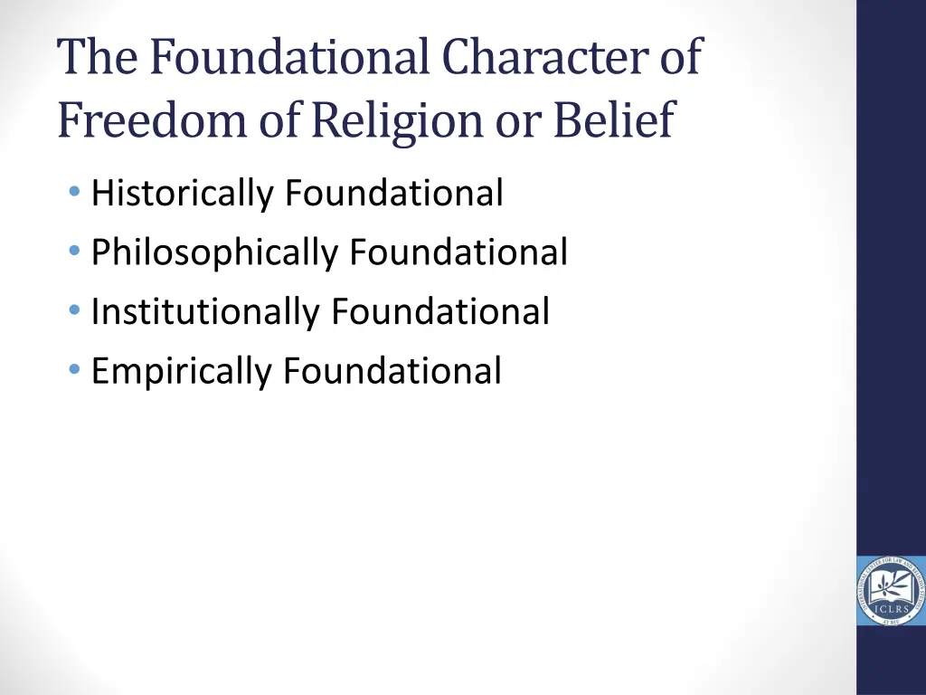 the foundational character of freedom of religion