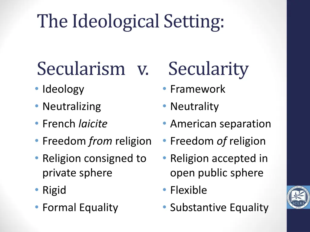 the ideological setting