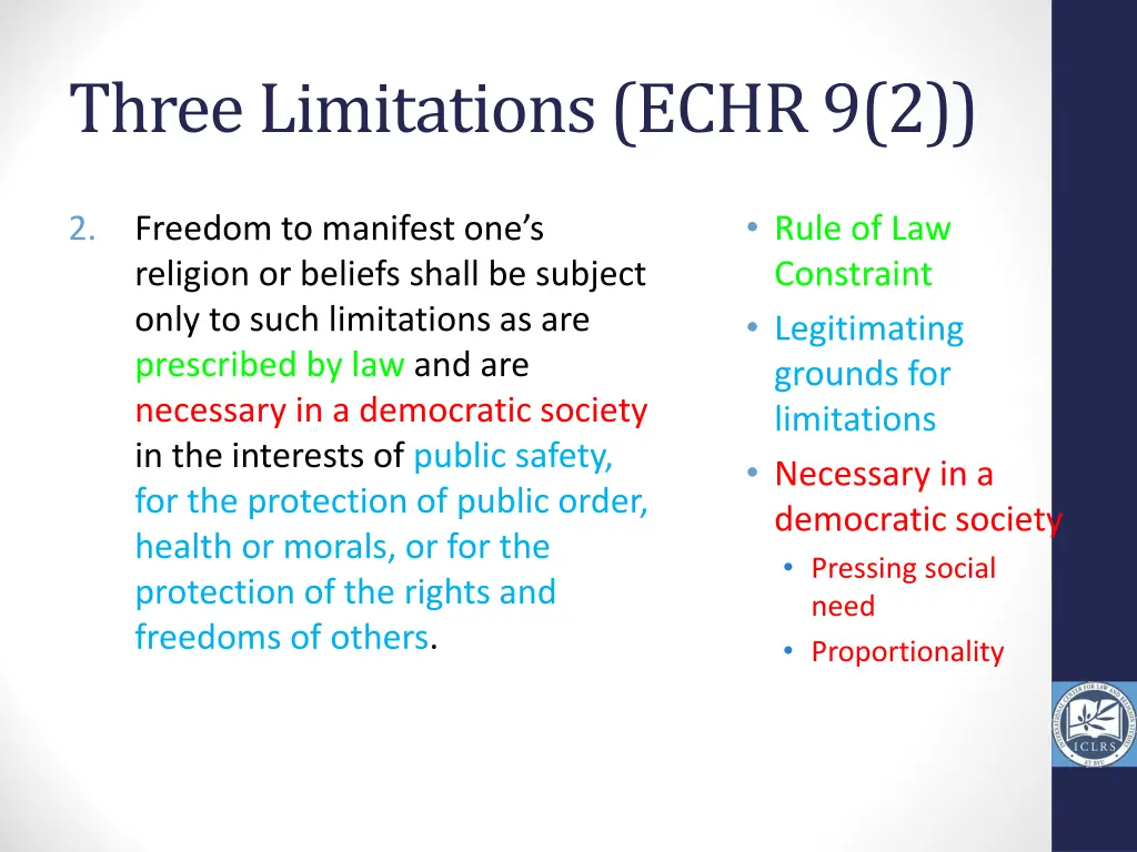 three limitations echr 9 2