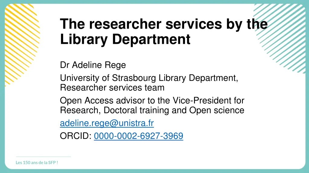 the researcher services by the library department