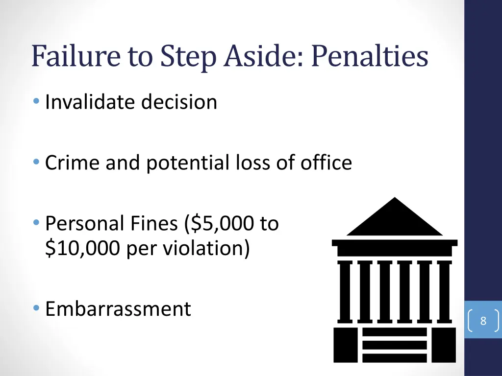 failure to step aside penalties