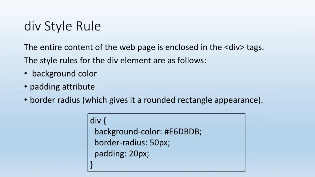 div style rule