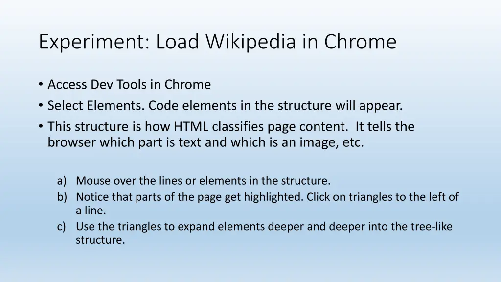 experiment load wikipedia in chrome