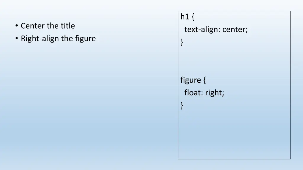 h1 text align center