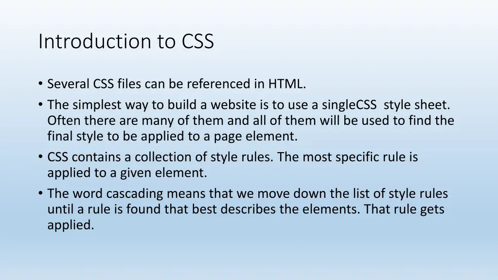 introduction to css