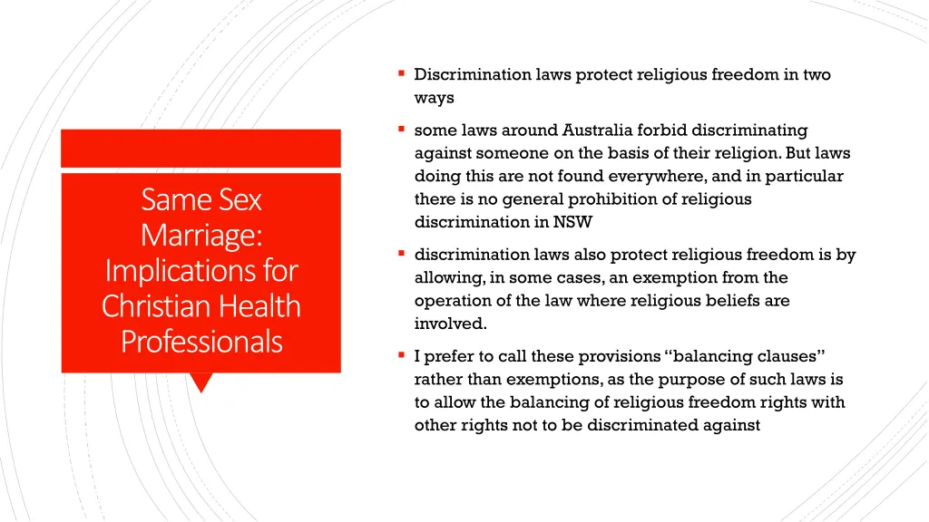 discrimination laws protect religious freedom
