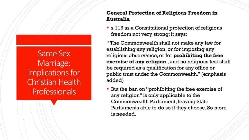 general protection of religious freedom 1