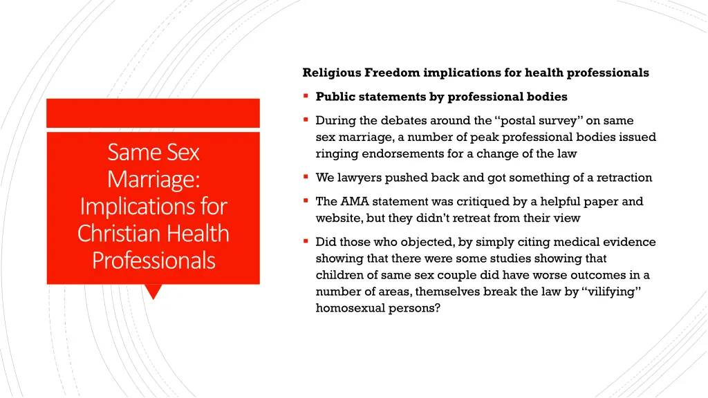 religious freedom implications for health