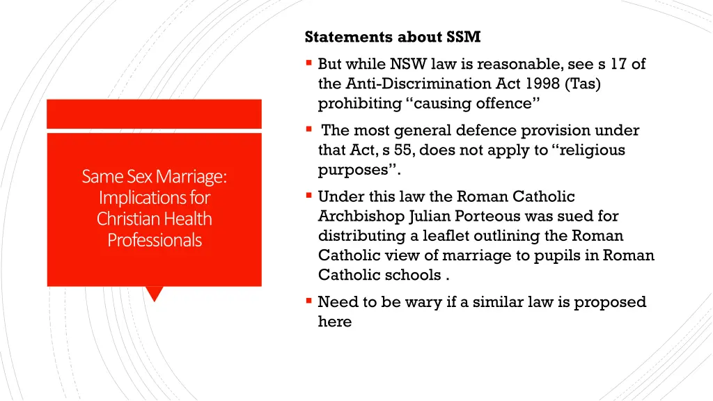 statements about ssm but while