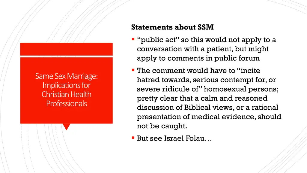 statements about ssm public act so this would