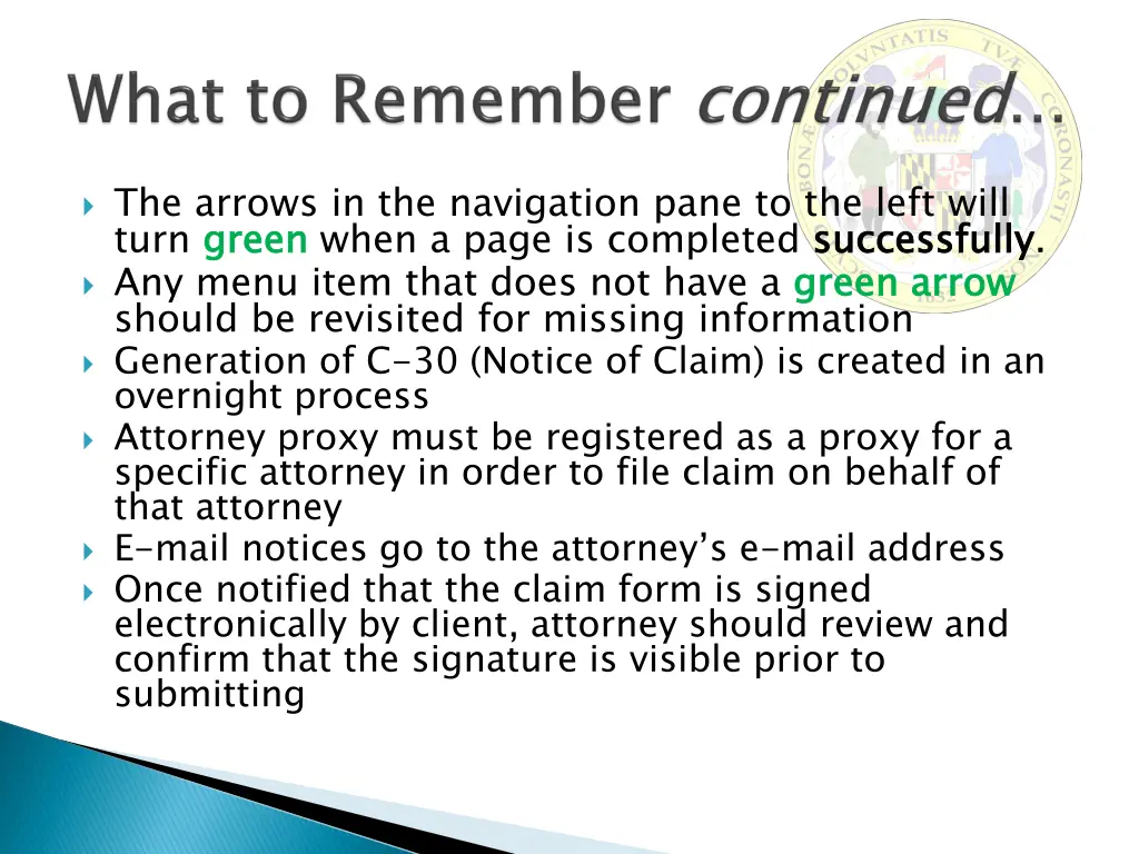 the arrows in the navigation pane to the left