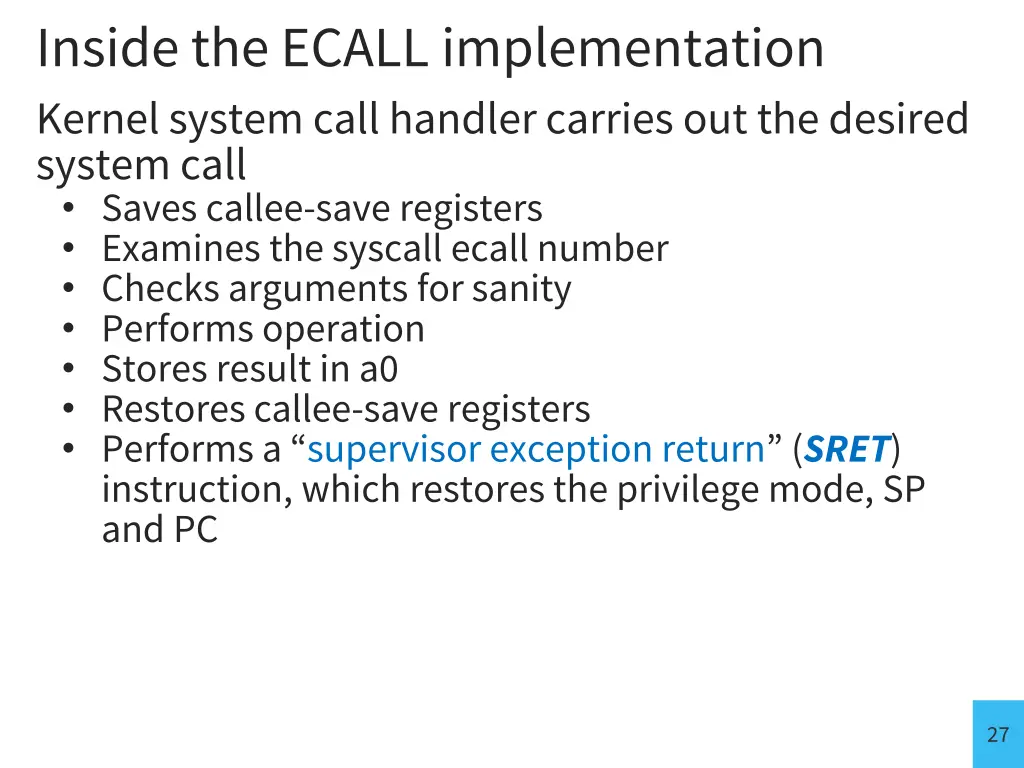 inside the ecall implementation kernel system