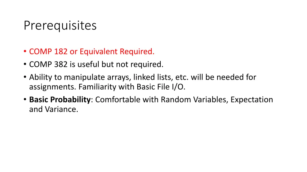 prerequisites
