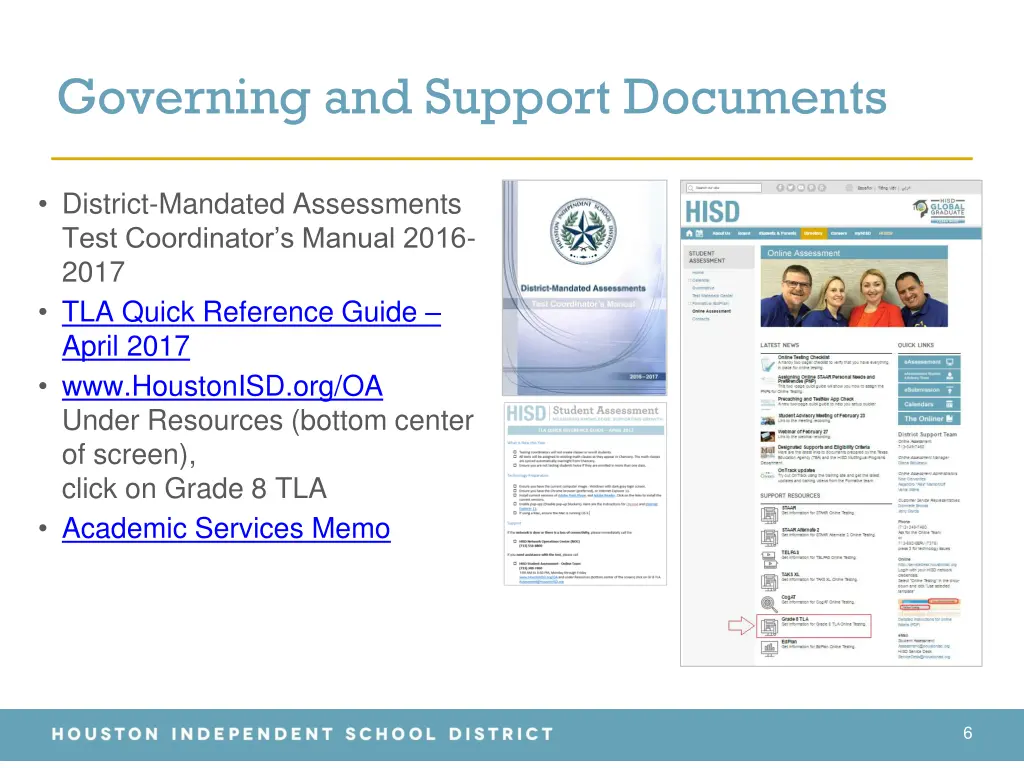 governing and support documents
